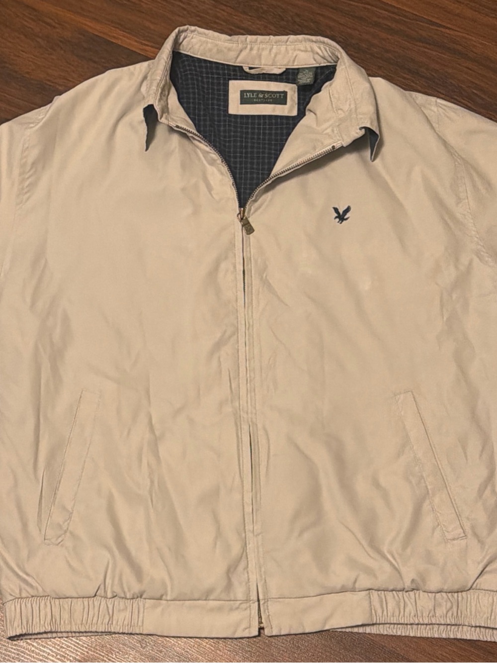 Lyle & Scott Beige Men's Windbreaker with Navy Logo